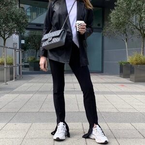 H&M split hem leggings black